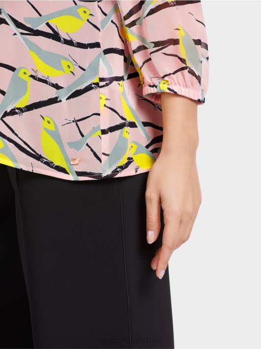 лагана блуза са дизајном птица Marc Cain D688883 меки пудер розе одећу