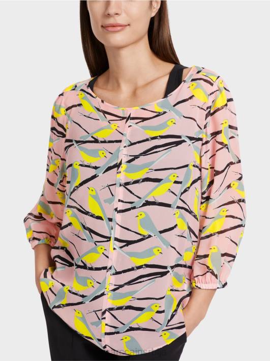 лагана блуза са дизајном птица Marc Cain D688883 меки пудер розе одећу