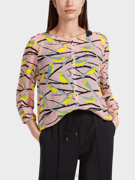 лагана блуза са дизајном птица Marc Cain D688883 меки пудер розе одећу