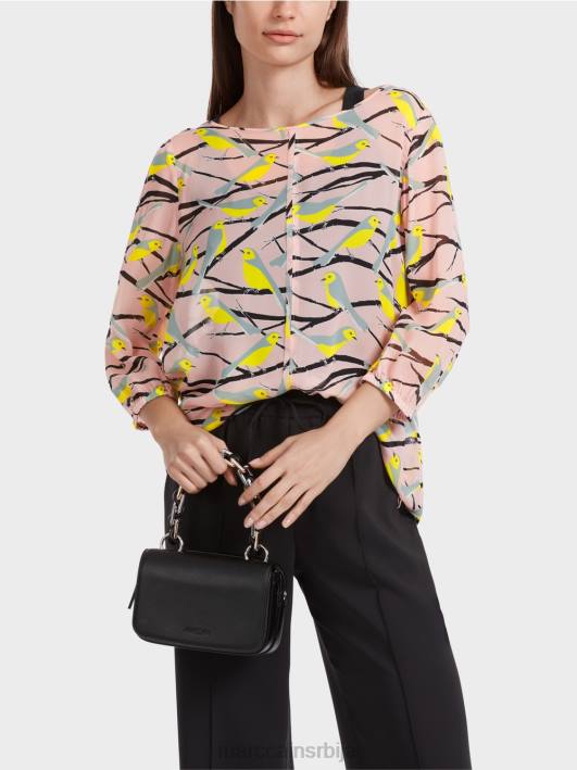 лагана блуза са дизајном птица Marc Cain D688883 меки пудер розе одећу