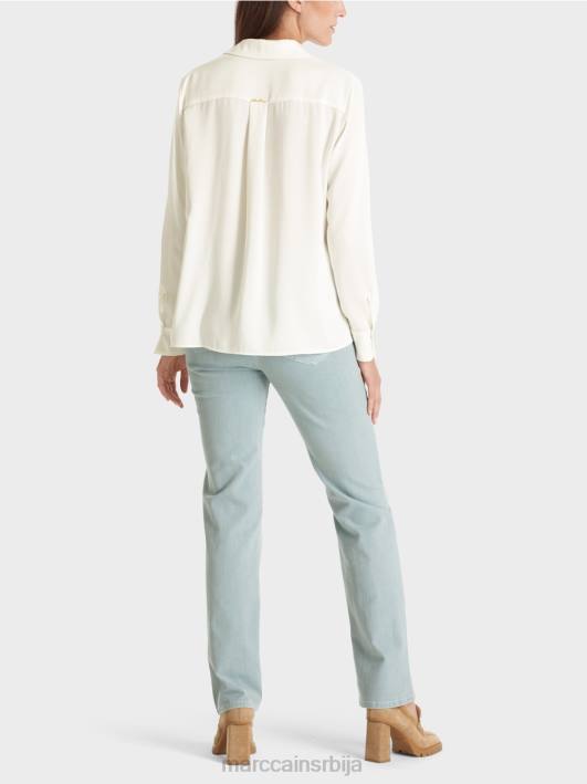 класична кошуља блуза са В-изрезом Marc Cain D688884 прљаво бело одећу