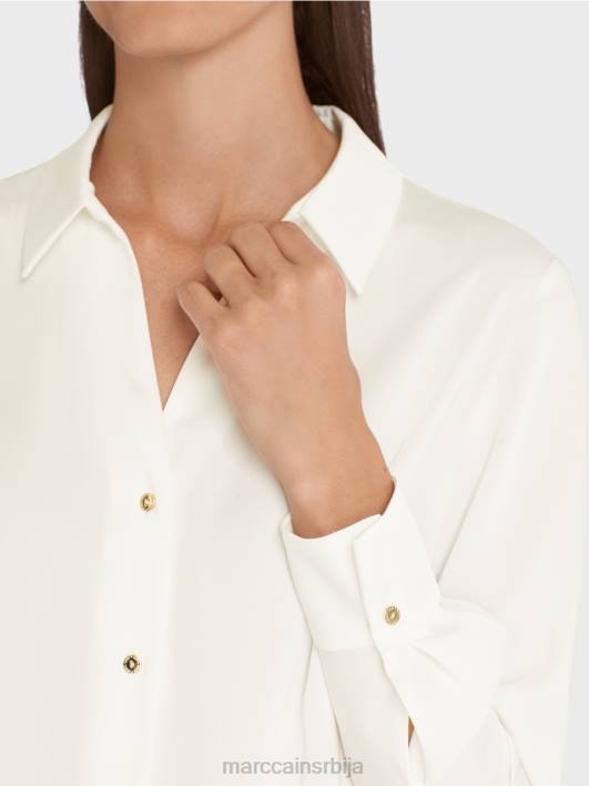 класична кошуља блуза са В-изрезом Marc Cain D688884 прљаво бело одећу