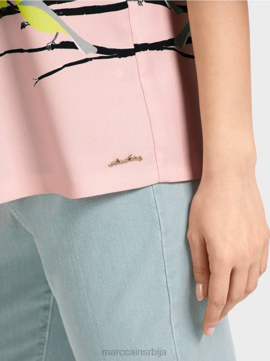 летња блуза дизајна птица Marc Cain D688886 тамно небо плаво одећу