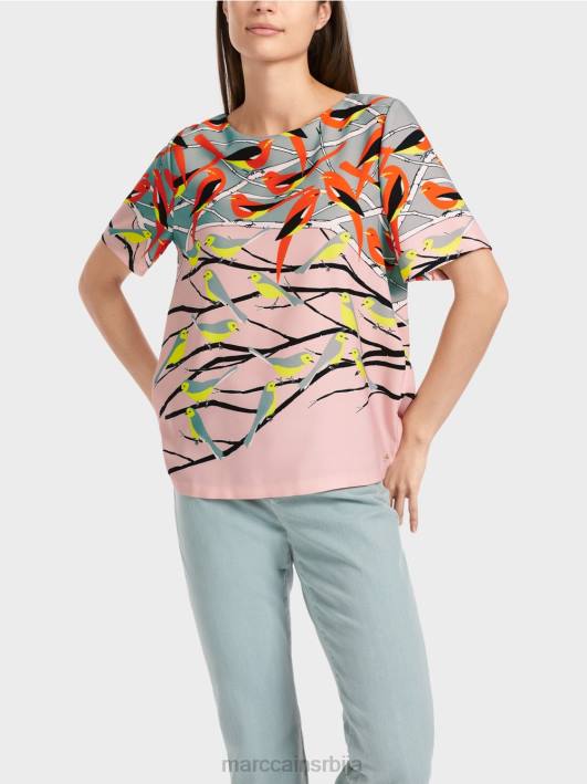 летња блуза дизајна птица Marc Cain D688886 тамно небо плаво одећу