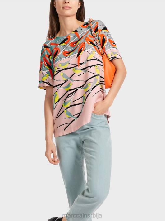 летња блуза дизајна птица Marc Cain D688886 тамно небо плаво одећу