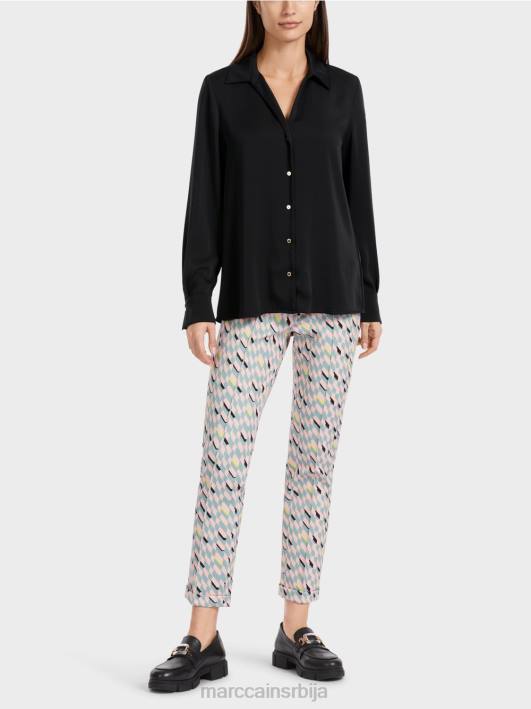 класична кошуља блуза са В-изрезом Marc Cain D688889 црн одећу