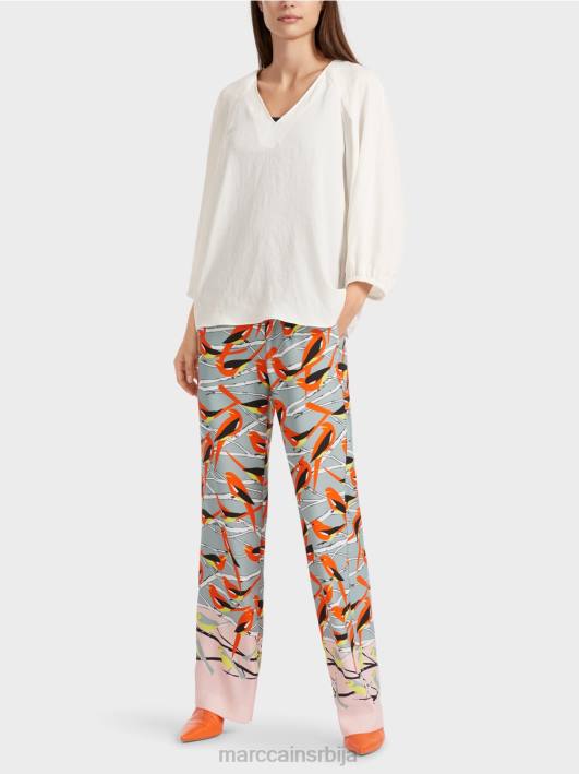 В-изрез „преиспитајте заједно блузу Marc Cain D688891 прљаво бело одећу