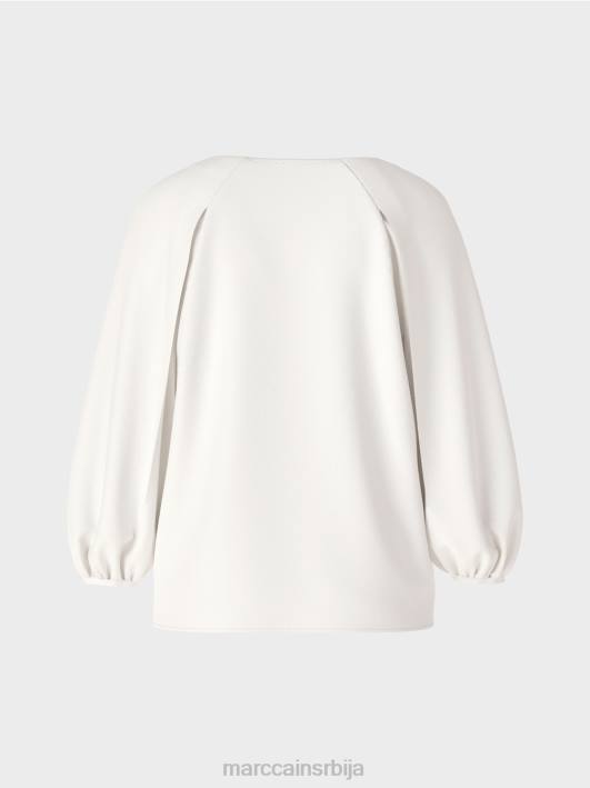 В-изрез „преиспитајте заједно блузу Marc Cain D688891 прљаво бело одећу