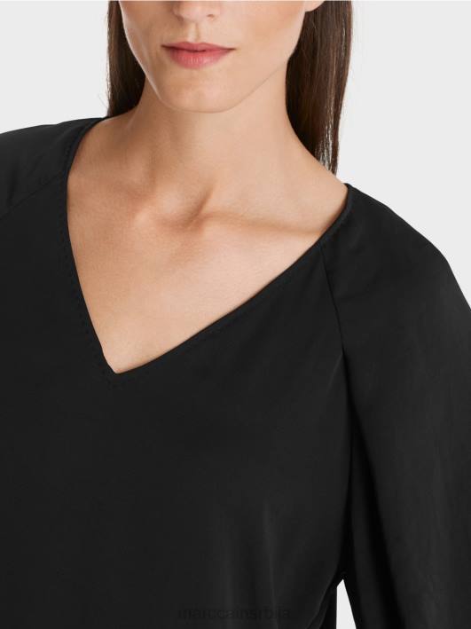 В-изрез „преиспитајте заједно блузу Marc Cain D688892 црн одећу