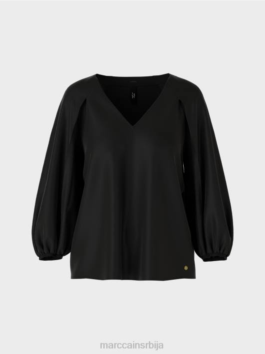 В-изрез „преиспитајте заједно блузу Marc Cain D688892 црн одећу