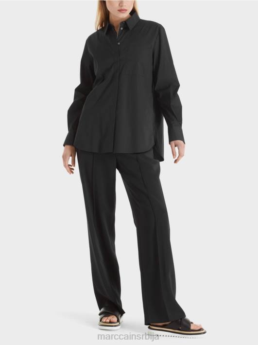 памучна растезљива блуза Marc Cain D688893 црн одећу