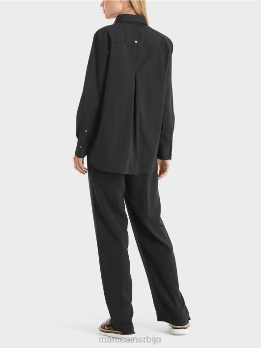 памучна растезљива блуза Marc Cain D688893 црн одећу