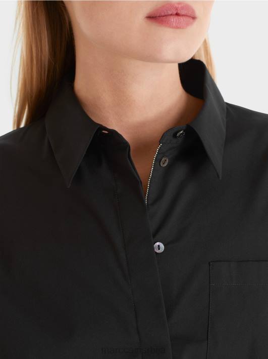 памучна растезљива блуза Marc Cain D688893 црн одећу