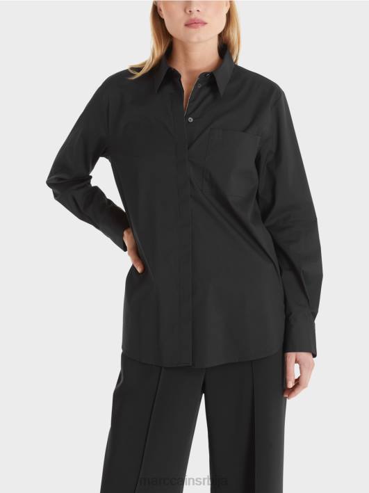 памучна растезљива блуза Marc Cain D688893 црн одећу