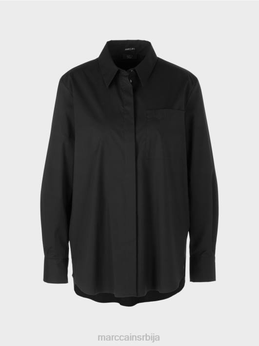 памучна растезљива блуза Marc Cain D688893 црн одећу