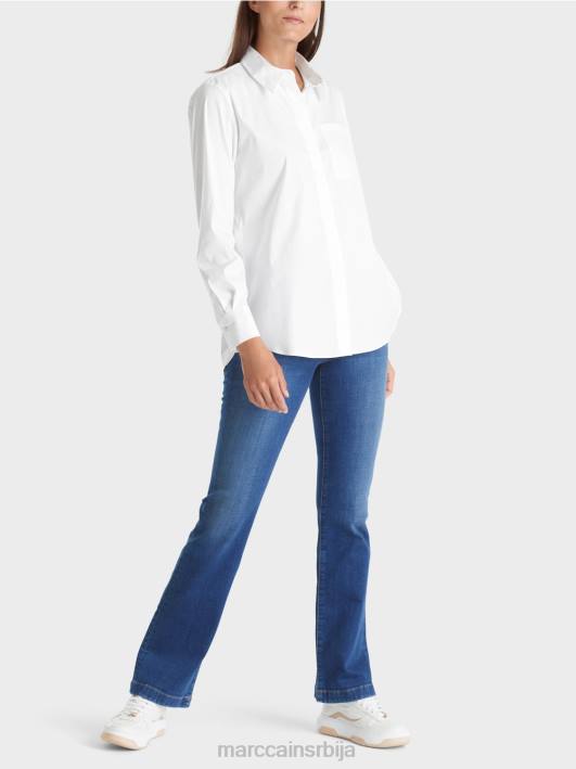 памучна растезљива блуза Marc Cain D688902 бео одећу