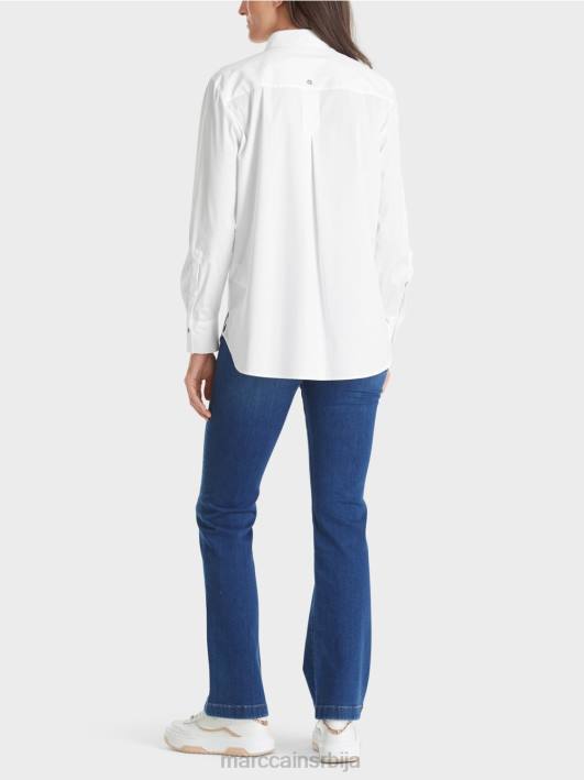 памучна растезљива блуза Marc Cain D688902 бео одећу