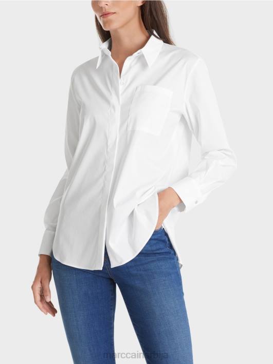 памучна растезљива блуза Marc Cain D688902 бео одећу