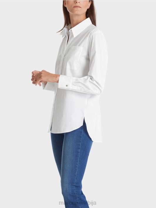 памучна растезљива блуза Marc Cain D688902 бео одећу
