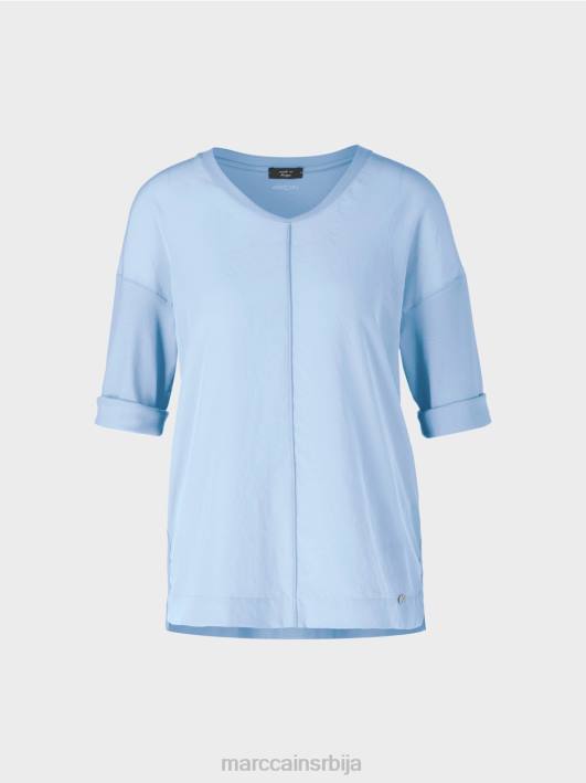 блуза са мешавином материјала Marc Cain D688905 тамно летње небо одећу