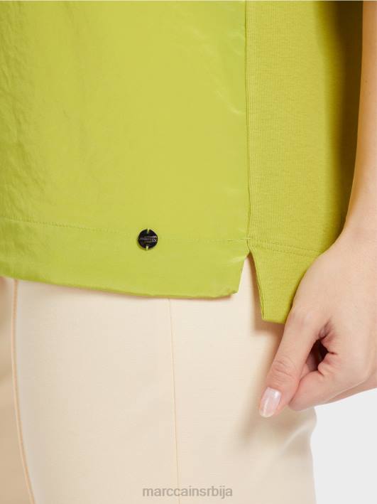 блуза са мешавином материјала Marc Cain D688906 светло маслинасто зелено одећу