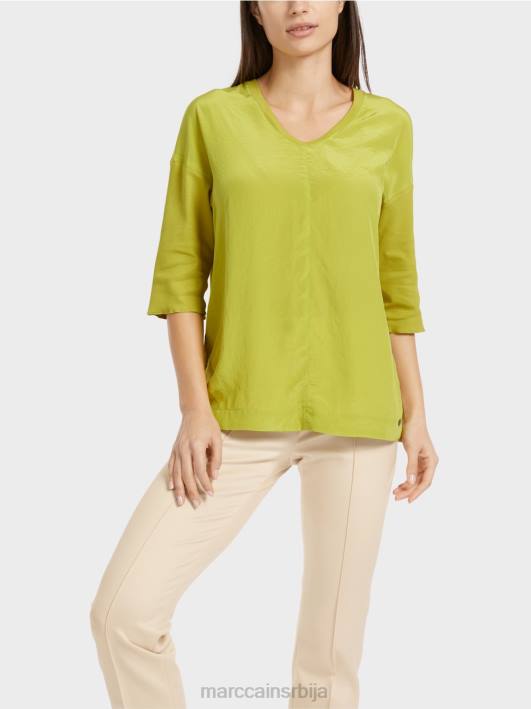 блуза са мешавином материјала Marc Cain D688906 светло маслинасто зелено одећу