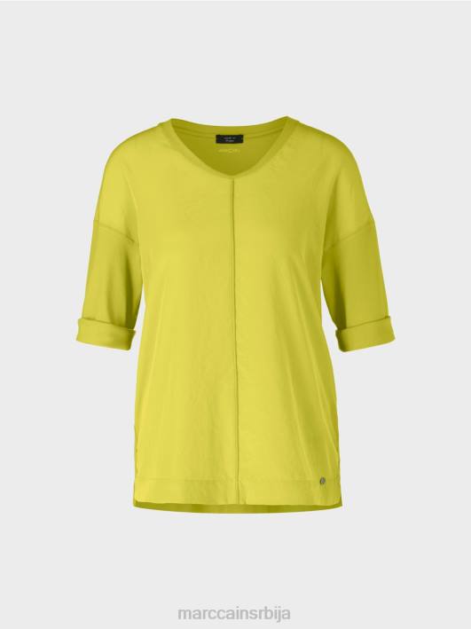 блуза са мешавином материјала Marc Cain D688906 светло маслинасто зелено одећу