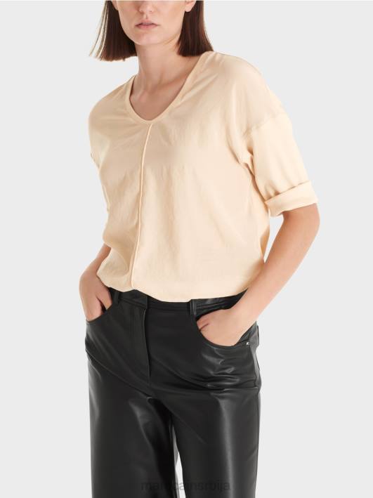 блуза са мешавином материјала Marc Cain D688907 тамна крема одећу