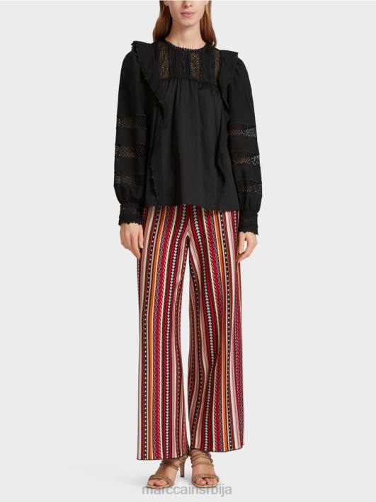 етнички инспирисана блуза Marc Cain D688908 црн одећу