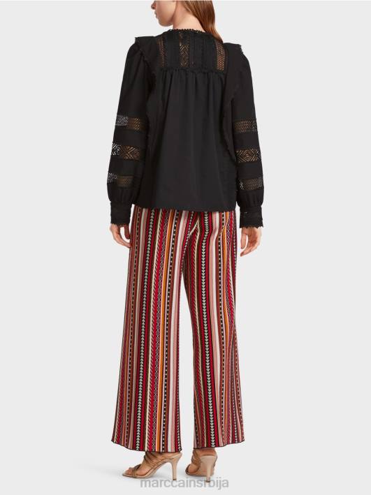 етнички инспирисана блуза Marc Cain D688908 црн одећу