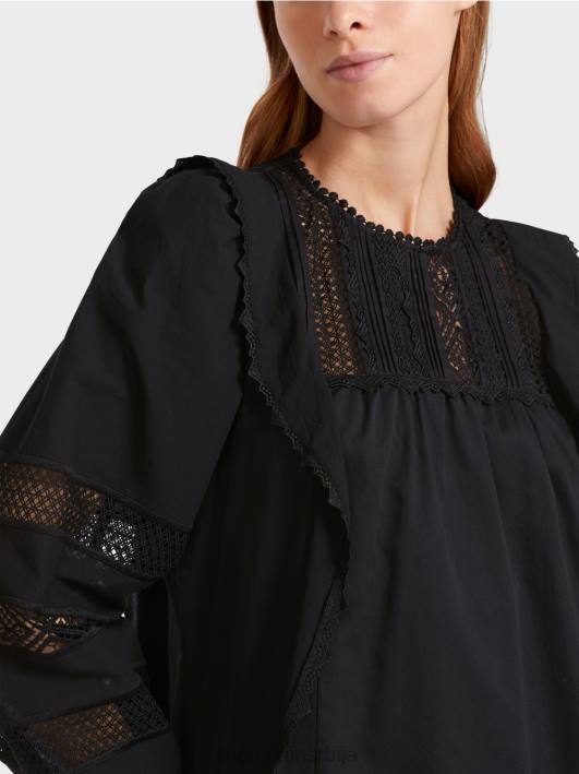 етнички инспирисана блуза Marc Cain D688908 црн одећу