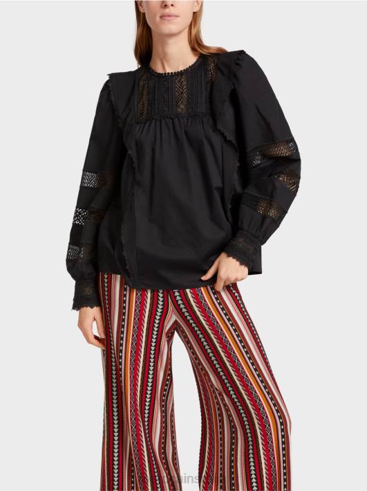 етнички инспирисана блуза Marc Cain D688908 црн одећу