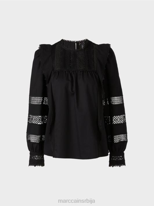 етнички инспирисана блуза Marc Cain D688908 црн одећу