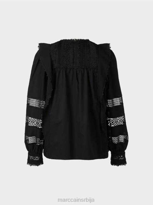 етнички инспирисана блуза Marc Cain D688908 црн одећу
