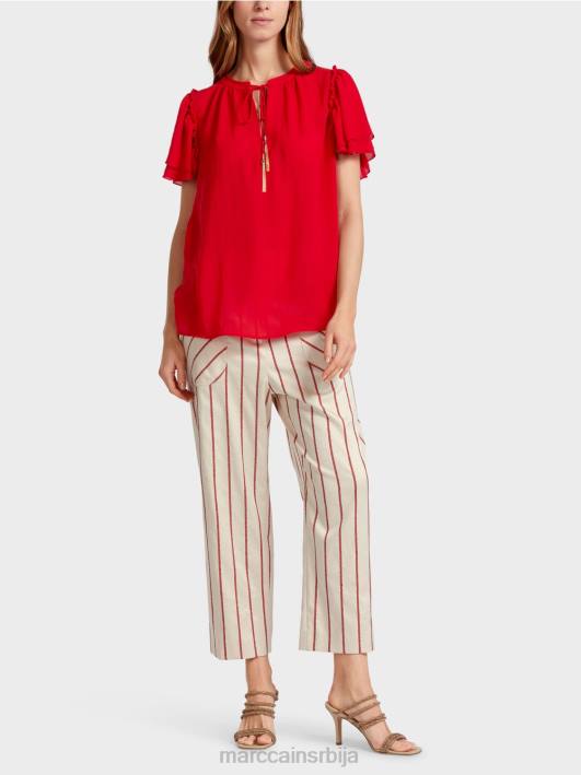 "преиспитајте заједно" врх у стилу блузе Marc Cain D688910 Бордо одећу