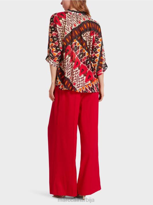 штампана кимоно блуза од вискозе Marc Cain D688913 Бордо одећу