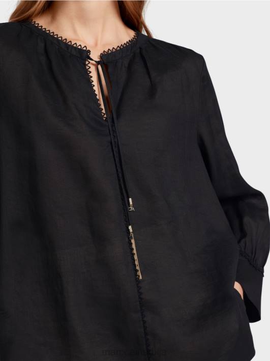 блуза у рамију (кинеска трава) Marc Cain D688915 црн одећу