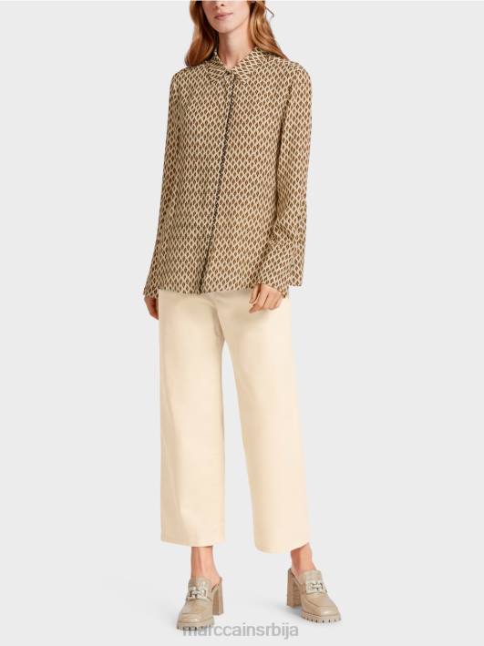 блуза од вискозе са штампом по целој површини Marc Cain D688917 цреме одећу