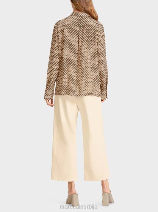 блуза од вискозе са штампом по целој површини Marc Cain D688917 цреме одећу