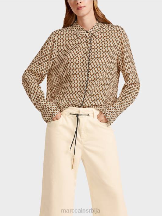 блуза од вискозе са штампом по целој површини Marc Cain D688917 цреме одећу