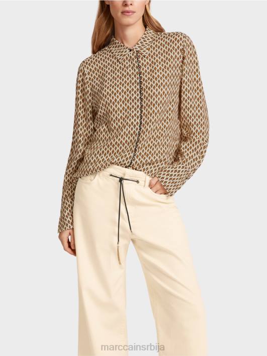 блуза од вискозе са штампом по целој површини Marc Cain D688917 цреме одећу