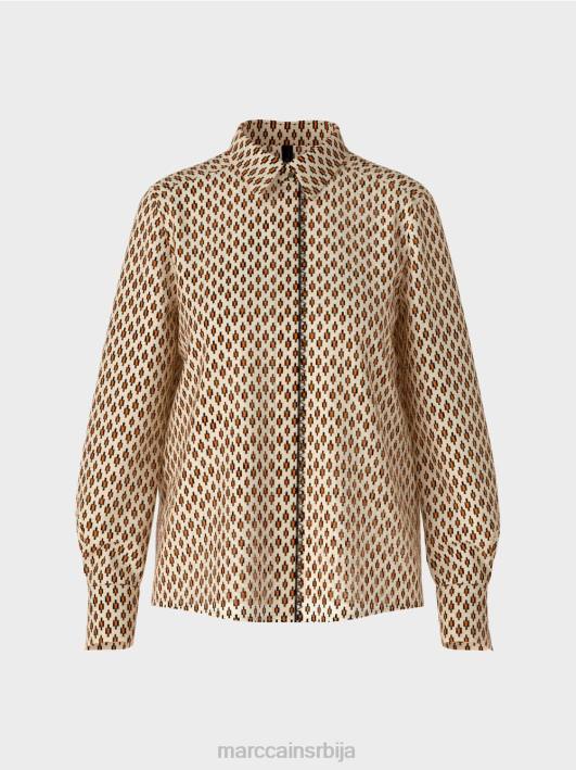 блуза од вискозе са штампом по целој површини Marc Cain D688917 цреме одећу
