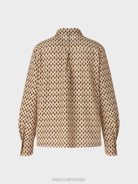 блуза од вискозе са штампом по целој површини Marc Cain D688917 цреме одећу