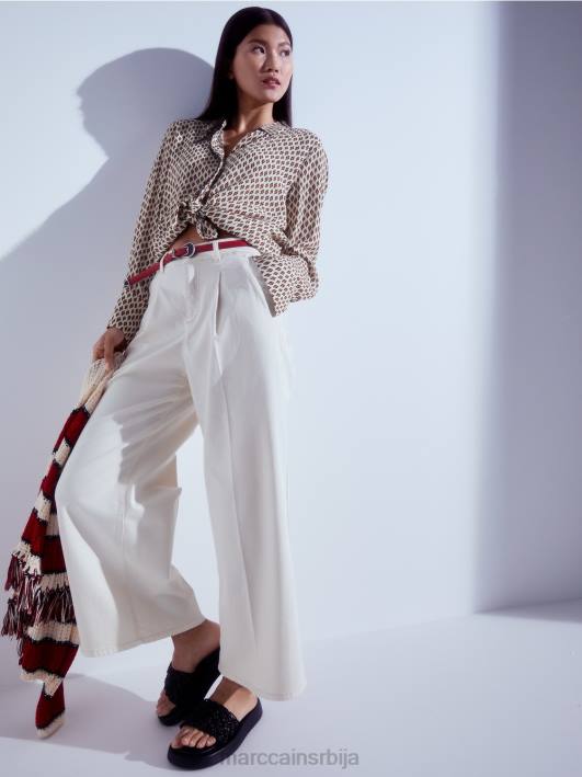 блуза од вискозе са штампом по целој површини Marc Cain D688917 цреме одећу