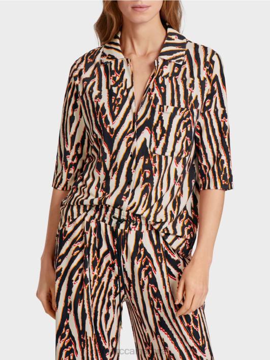 блуза са принтом животињског крзна Marc Cain D688919 Бордо одећу