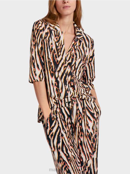 блуза са принтом животињског крзна Marc Cain D688919 Бордо одећу