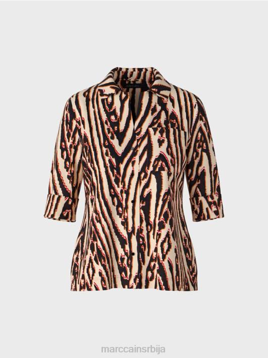блуза са принтом животињског крзна Marc Cain D688919 Бордо одећу