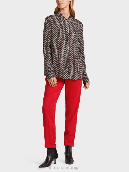 блуза од вискозе са штампом по целој површини Marc Cain D688920 црн одећу