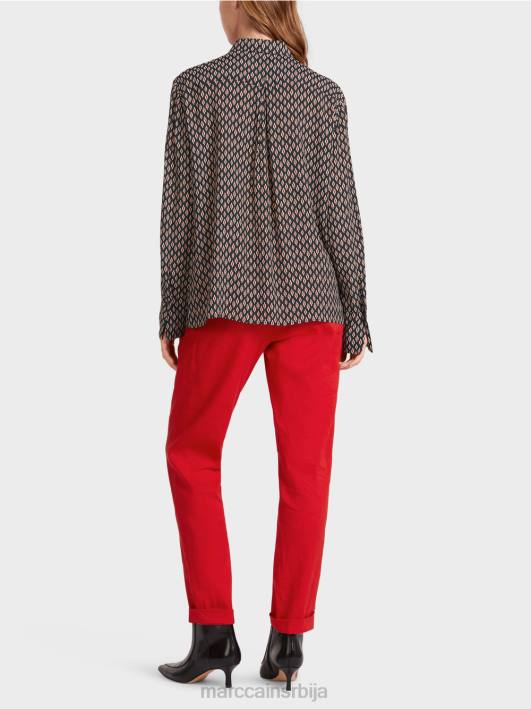 блуза од вискозе са штампом по целој површини Marc Cain D688920 црн одећу