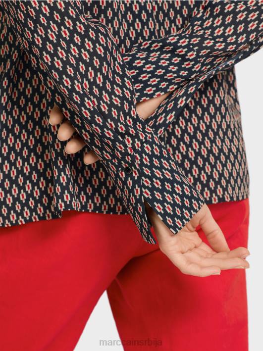 блуза од вискозе са штампом по целој површини Marc Cain D688920 црн одећу